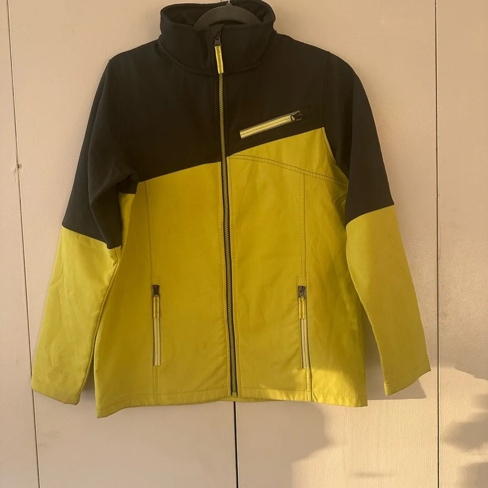 Lands' End Yellow and Black Fleece Jacket
